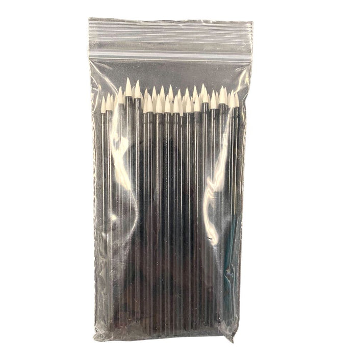 Disposable Round Brush | White Bristles with Black Handle - 50 pack