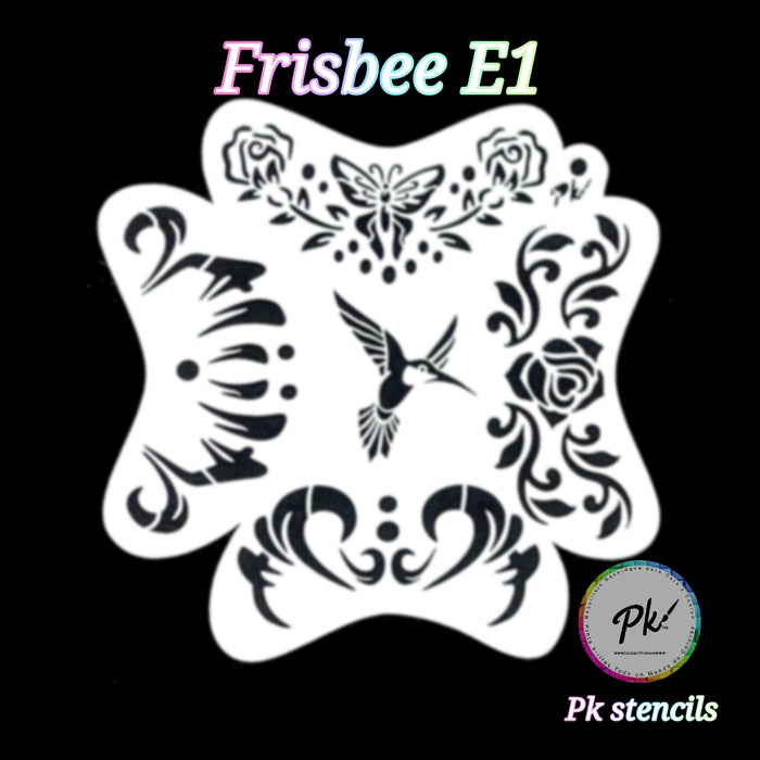 PK | FRISBEE Face Painting Stencil | NEW Mylar - Humming Bird w/ Crowns - E1