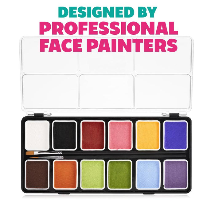 Kraze FX Face and Body Paints | Fundamental Small 12 Color Palette ( 6 grams each )