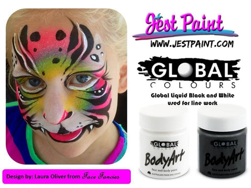 Global Body Art Face Paint - Liquid White 45ml