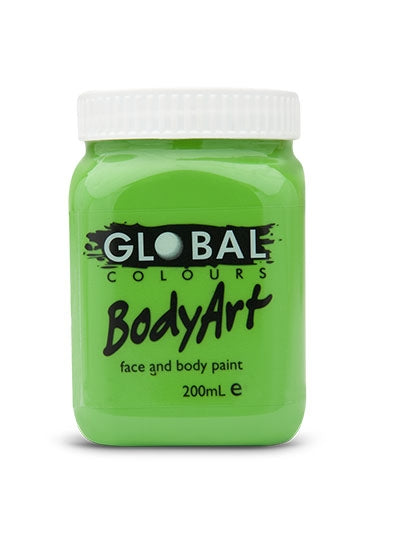 Global Body Art Face Paint - Liquid Green Light 200ml