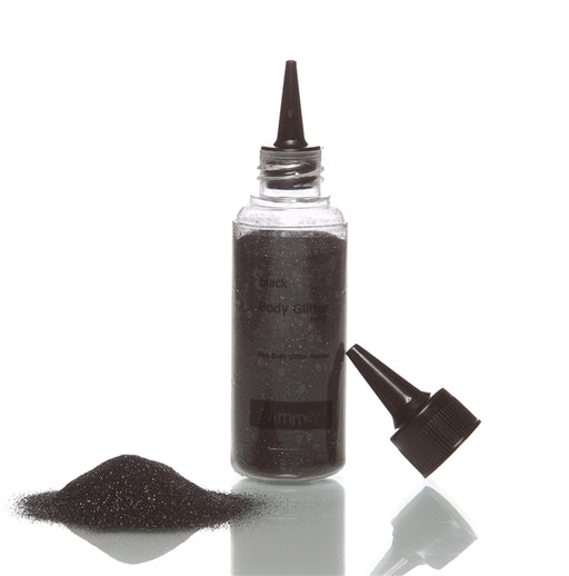 Glimmer Body Art Face Paint Glitter Refill Bottle - Black - 1.5oz