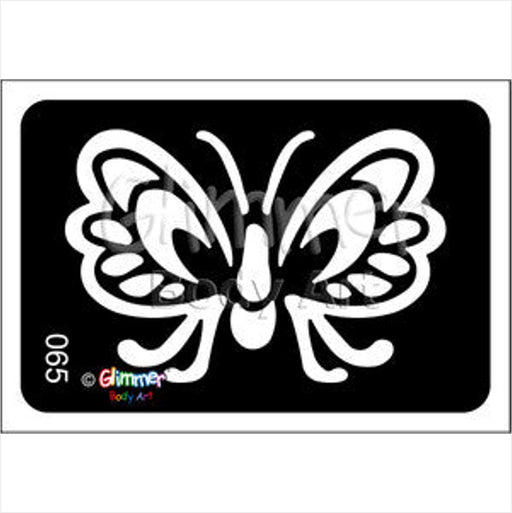Glimmer Body Art |  Triple Layer Glitter Tattoo Stencils - 5 Pack - Butterfly Wings - #65