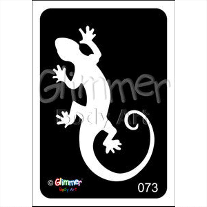 Glimmer Body Art |  Triple Layer Glitter Tattoo Stencils - 5 Pack - Gecko - #73