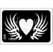 Glimmer Body Art |  Triple Layer Glitter Tattoo Stencils - 5 Pack - Winged Heart- #85