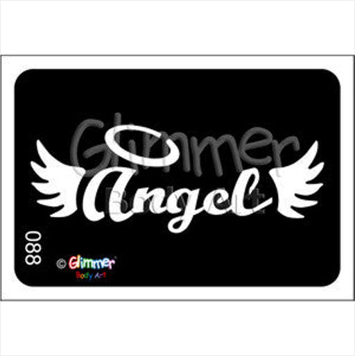 Glimmer Body Art |  Triple Layer Glitter Tattoo Stencils - 5 Pack - Angel - #88