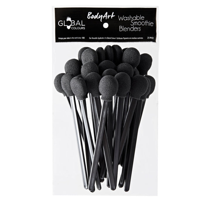 Global Colours | Face Painting Applicator - Black Washable Smoothies - 25 Pack - Discontinued