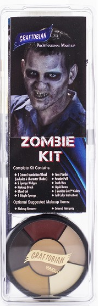 Graftobian | Special Effects Professional Make Up Kit - 13 Piece ZOMBIE KIT