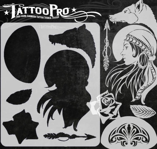 Tattoo Pro 186 | Air Brush Body Painting Stencil - Gypsy Girl