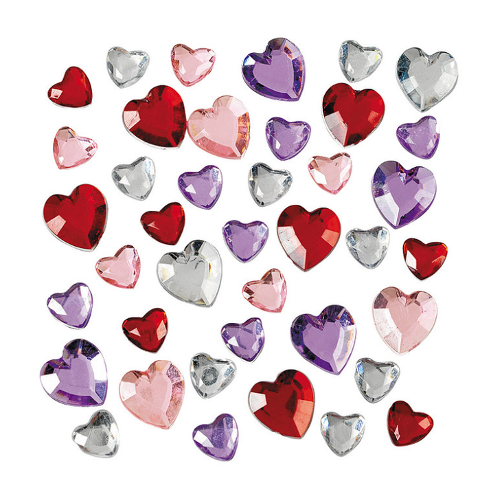 Jest Jewelz - Multi Colored Hearts ( Approx 150 pcs.)