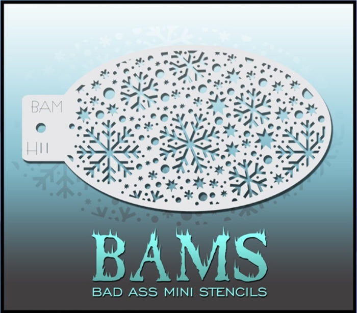 Bad Ass Mini H11 -Face Painting Stencil- Snowflake Craze