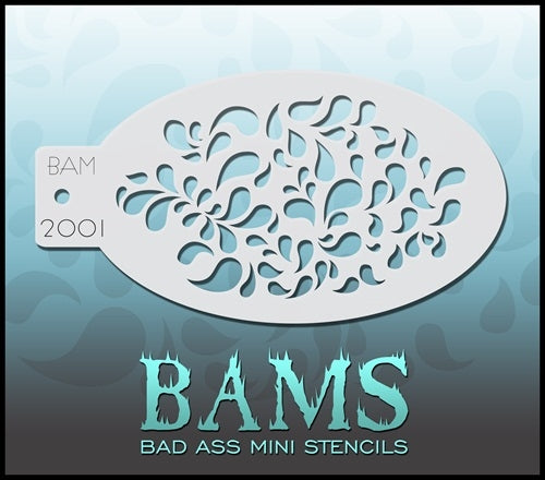 Bad Ass Mini 2001 - Face Painting Stencil - TEARDROPS  - DISCONTINUED