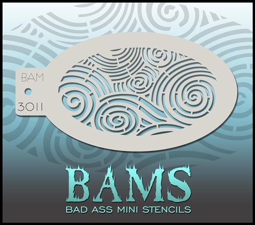 Bad Ass Mini 3011 - Face Painting Stencil - Mosaic Spiral - DISCONTINUED