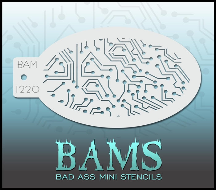 Bad Ass Mini 1220 - Face Painting Stencil  - Circuit - DISCONTINUED