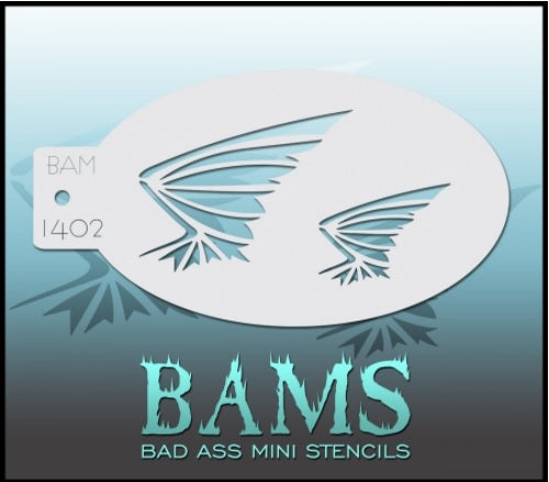 Bad Ass Mini 1402 - Face Painting Stencil - Bat Wing