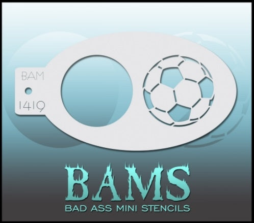 Bad Ass Mini 1419 - Face Painting Stencil - Soccer Ball