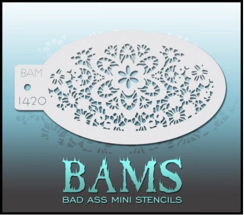 Bad Ass Mini 1420 - Face Painting Stencil -  Lace - DISCONTINUED