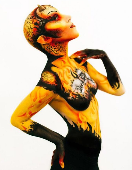 Bad Ass Body Painting Stencil - Andrea´s Flames - 6006 - Overstock Sale!