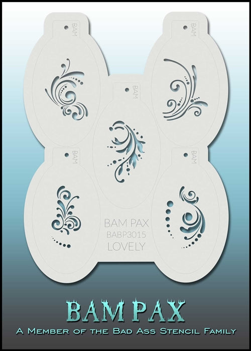 BAM PAX 3015 - Face Painting Stencil- Lovely -  Overstock Sale!