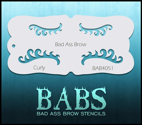 Bad Ass Brows 4051  - Face Painting Stencil - Curly - DISCONTINUED