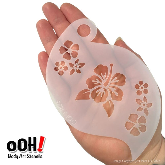 Ooh! Face Painting Stencil | Hibiscus Storm (R03)