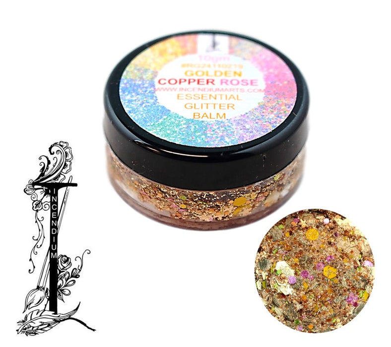 Incendium Arts | Essential Glitter Balm -  DISCONTINUED - GOLDEN COPPER ROSE - 10gr