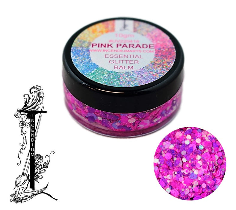Incendium Arts | Essential Glitter Balm -  DISCONTINUED -  UV PINK PARADE - 10gr
