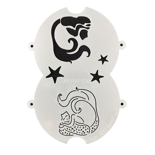 JPDTAP 108 Face Painting Double Stencil - Mermaid with Scales