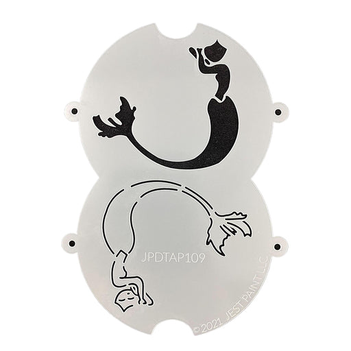 JPDTAP 109 Face Painting Double Stencil - Long Tail Mermaid