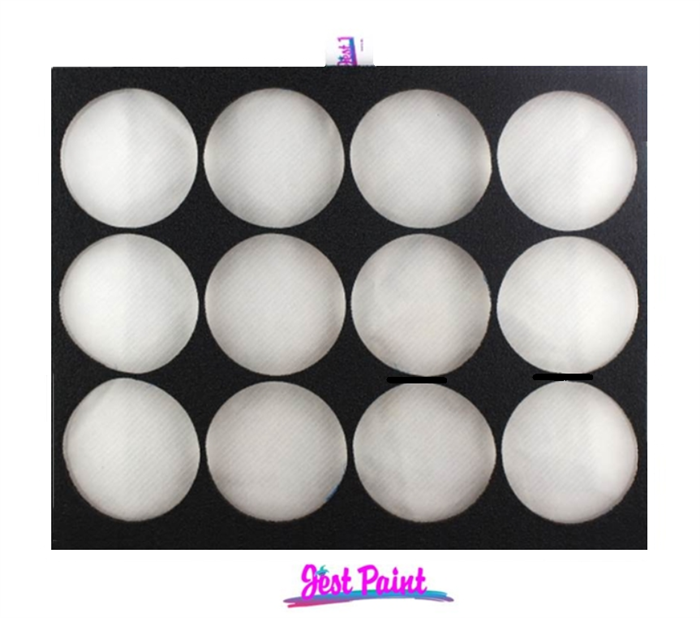 Jest Paint | Face Painting Foam Insert - 12 Round Slots (Holds 12 FUSION/Global/ TAG/FPA/Cameleon/ DFX/ Kryvaline)