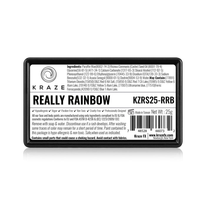 Kraze FX Face and Body Paints | Domed 1 Stroke Cake - DISCONTINUED - Really Rainbow 25gr