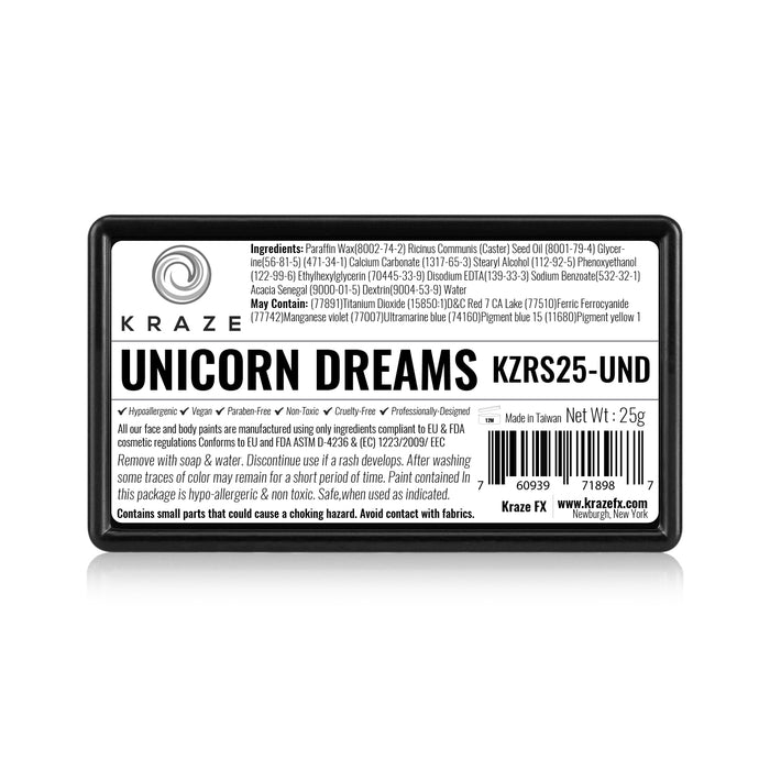 Kraze FX Face and Body Paints | Domed 1 Stroke Cake - Unicorn Dreams 25gr