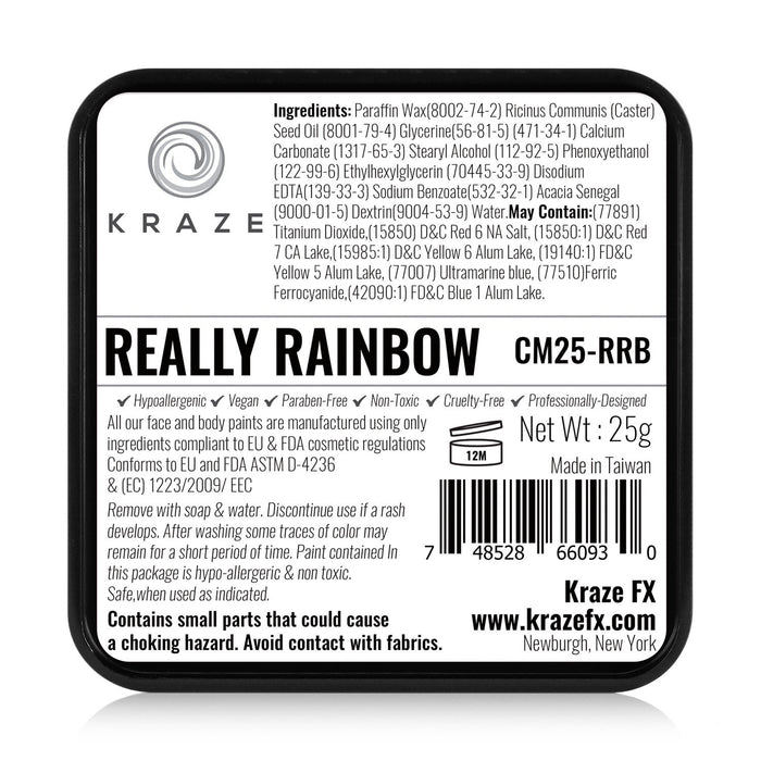 Kraze FX Face and Body Paints | Domed Rainbow Cake - DISCONTINUED - Really Rainbow 25gr