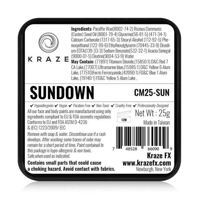 Kraze FX Face and Body Paints | Domed Rainbow Cake - Large Sundown 25gr