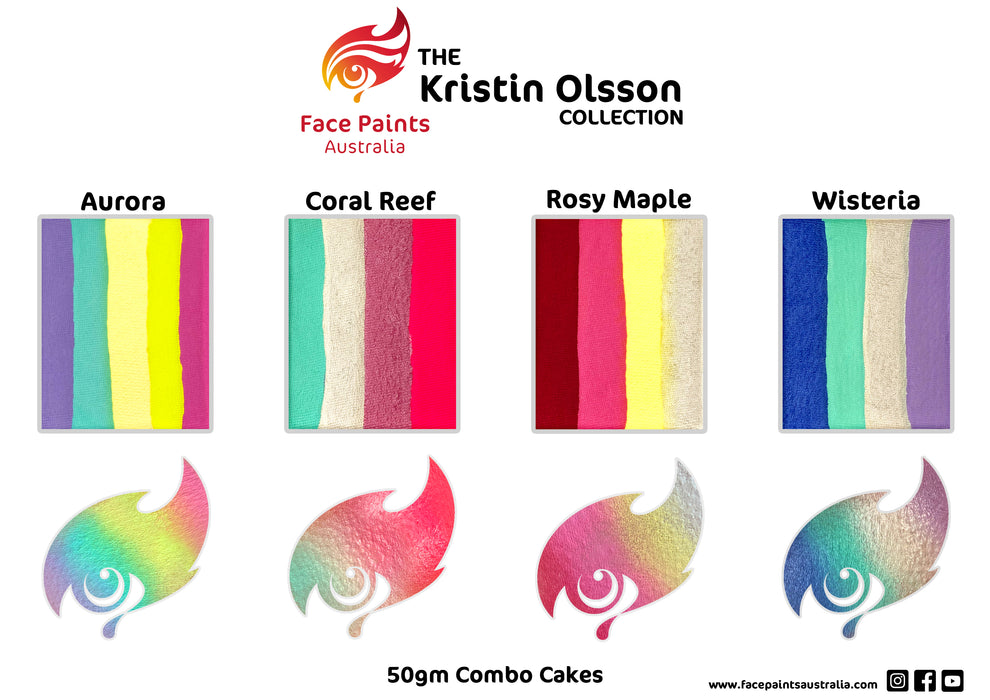 Face Paints Australia  - Combo Cake by Kristin Olsson |  WISTERIA 50gr