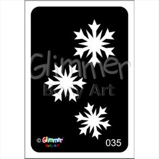 Glimmer Body Art |  Triple Layer Glitter Tattoo Stencils - 5 Pack - Cascading Snowflakes - #35