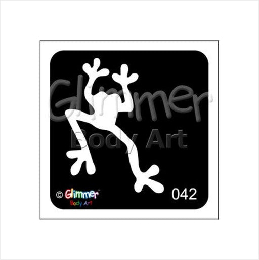 Glimmer Body Art |  Triple Layer Glitter Tattoo Stencils - 5 Pack - Frog - #42