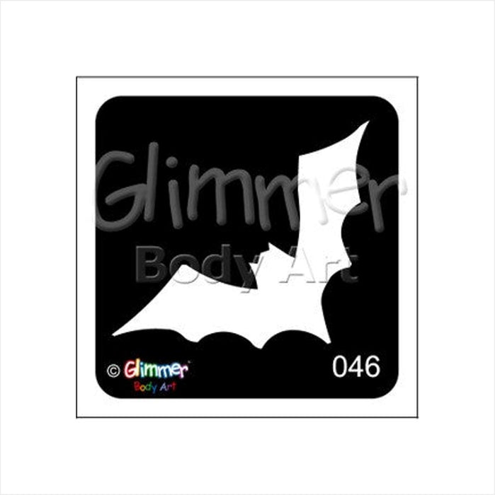 Glimmer Body Art |  Triple Layer Glitter Tattoo Stencils - 5 Pack - Bat - #46