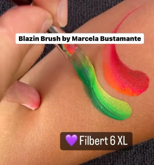 Blazin Brush | Face Painting Brush by Marcela Bustamante - Filbert #6 XL