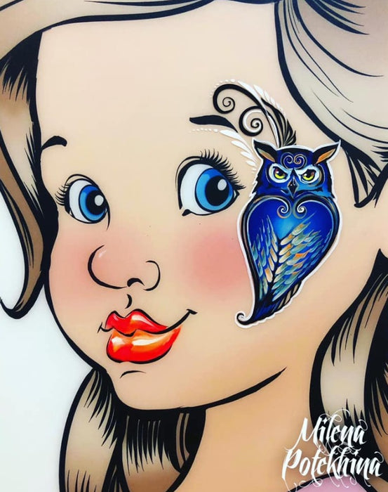 MILENA STENCILS | Face Painting Stencil -  (Owl)  A9