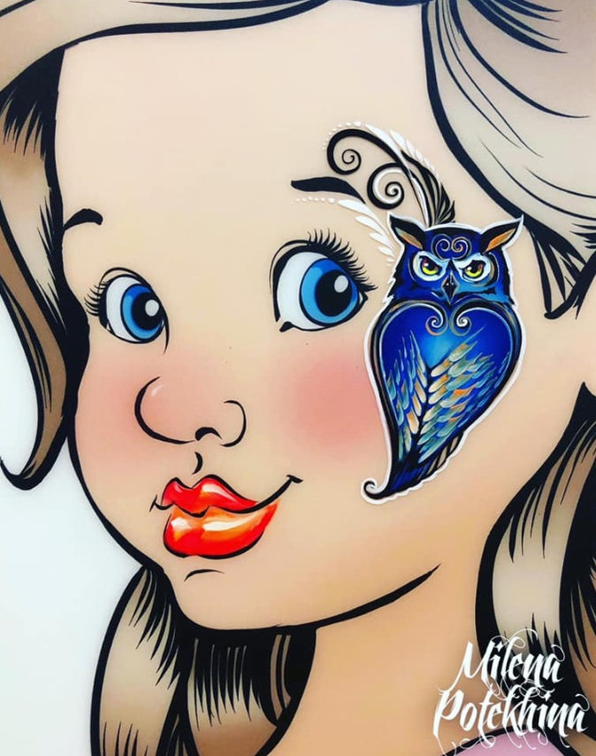 MILENA STENCILS Face Painting Stencil (Owl) A9 — Jest Paint Face