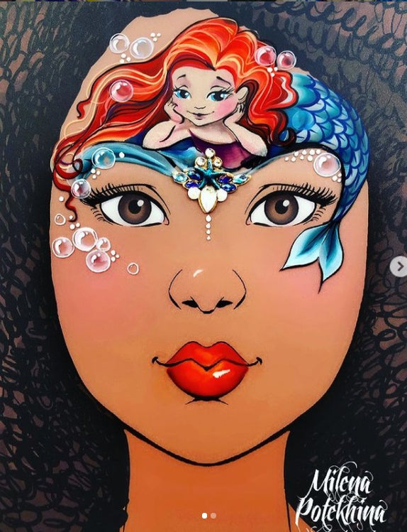 MILENA STENCILS Face Painting Stencil (Sweet Face w/ Bright Eyes S