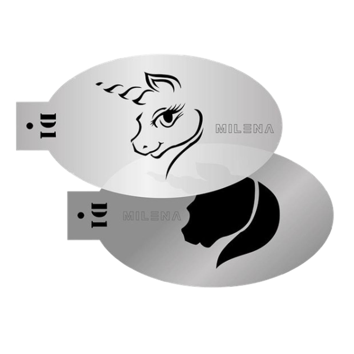 MILENA STENCILS Face Painting Stencil (Profile Unicorn Stencil Set