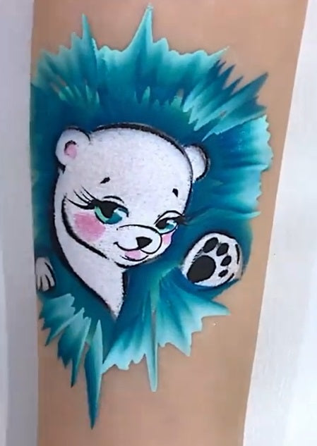 MILENA STENCILS | Face Painting Stencil -  (Polar Bear Set)  D6