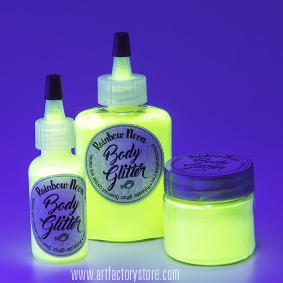 Art Factory | Rainbow Neon Body Glitter - Neon Yellow (1oz jar)