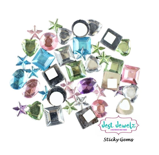 Jest Jewelz - Sticky Gems - Pastel Colors (Peel and Stick -  2 Tablespoons Approx 100 pcs.)
