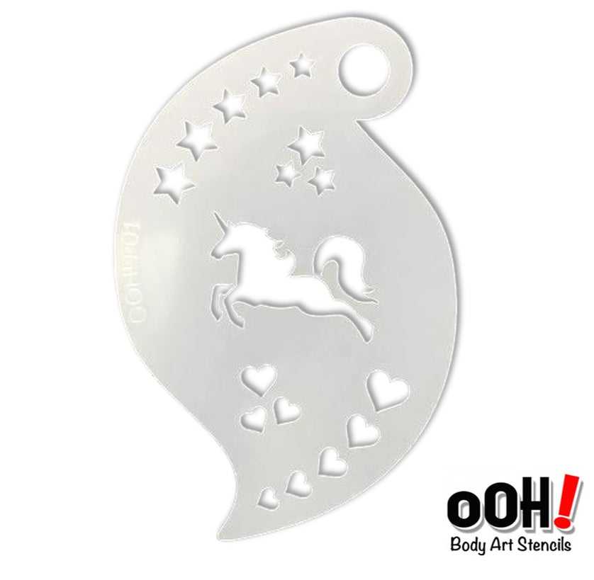 Ooh! Face Painting Stencil | Unicorn Storm (R01) — Jest Paint - Face ...