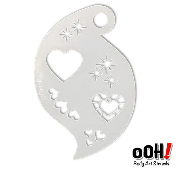 Ooh! Face Painting Stencil | Jewel Heart Storm (R02) — Jest Paint ...