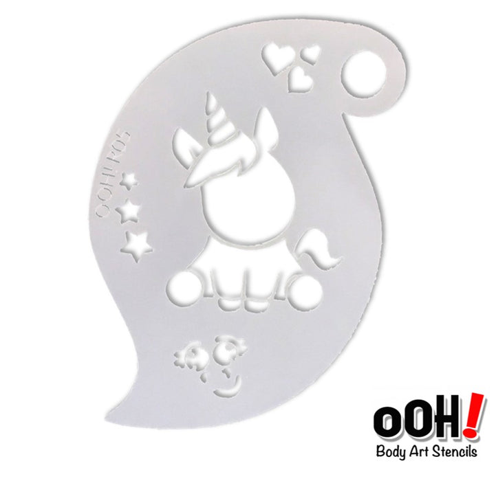 Ooh! Face Painting Stencil | Baby Unicorn Storm (R05)