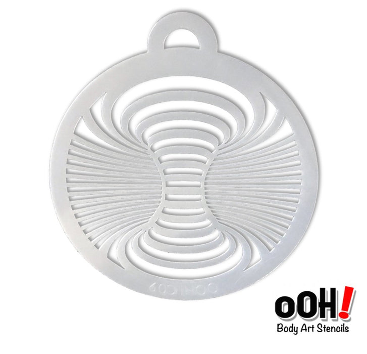 Ooh! Face Painting Stencil | Swirl Optical Illusion (C09)